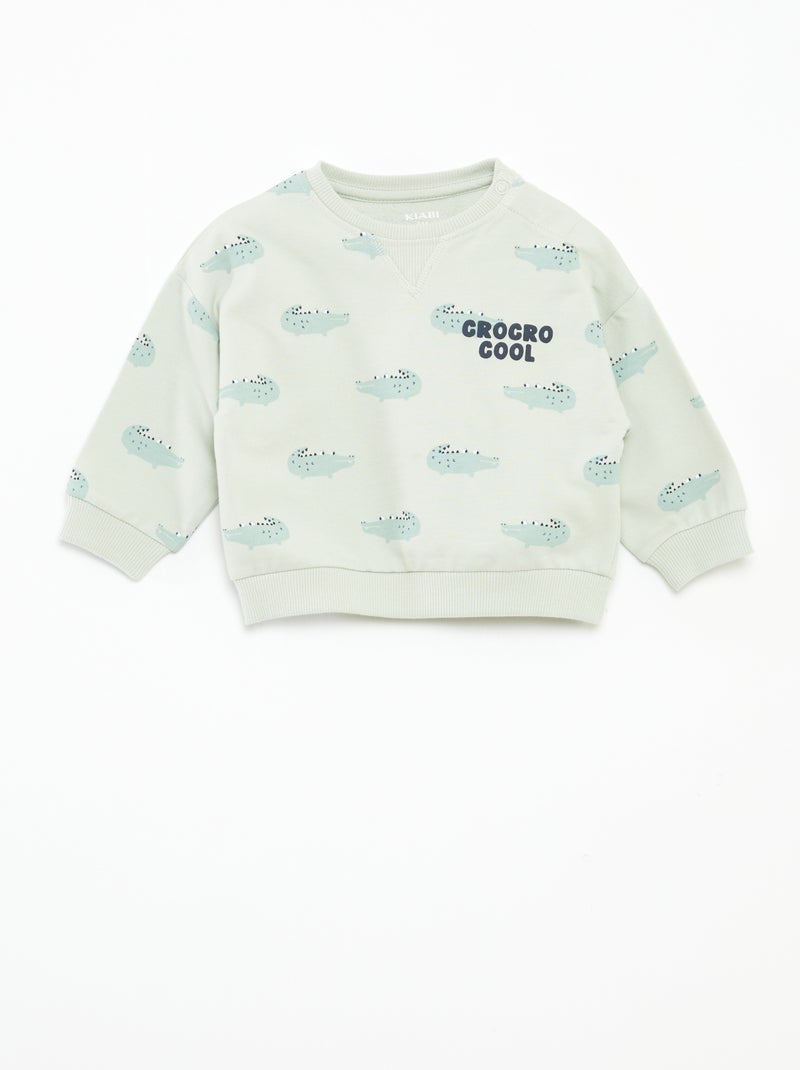 Sweat en molleton non gratté Bleu - Kiabi