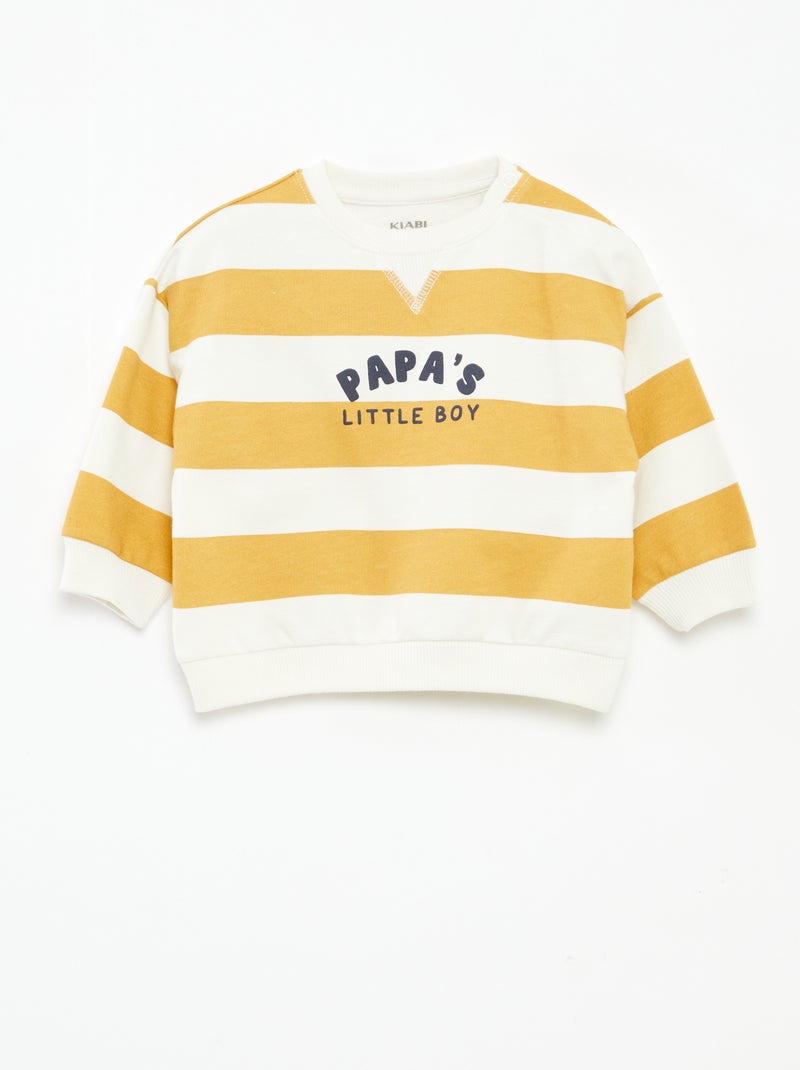 Sweat en molleton non gratté Jaune - Kiabi
