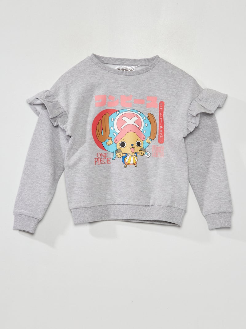 Sweat en molleton 'One Piece' avec volants Gris - Kiabi