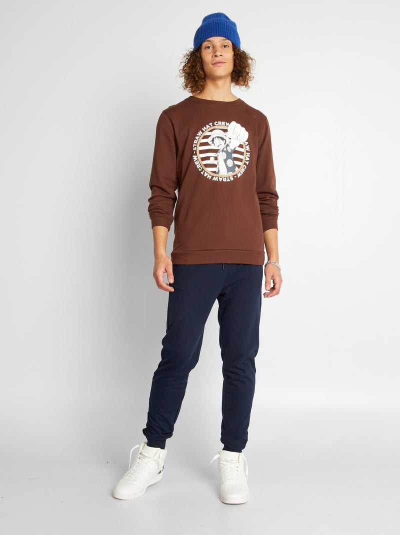 Sweat en molleton 'One Piece' marron - Kiabi