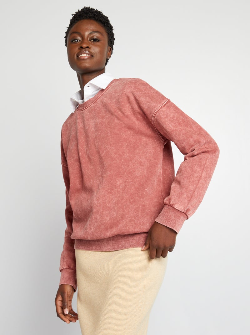 Sweat en molleton oversize Rouge - Kiabi