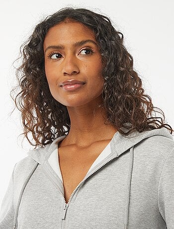 Sweat en molleton pour femme à capuche zippé