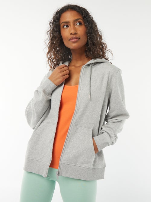 Sweat en molleton pour femme à capuche zippé - Kiabi Sweat en molleton pour femme à capuche zippé - Kiabi