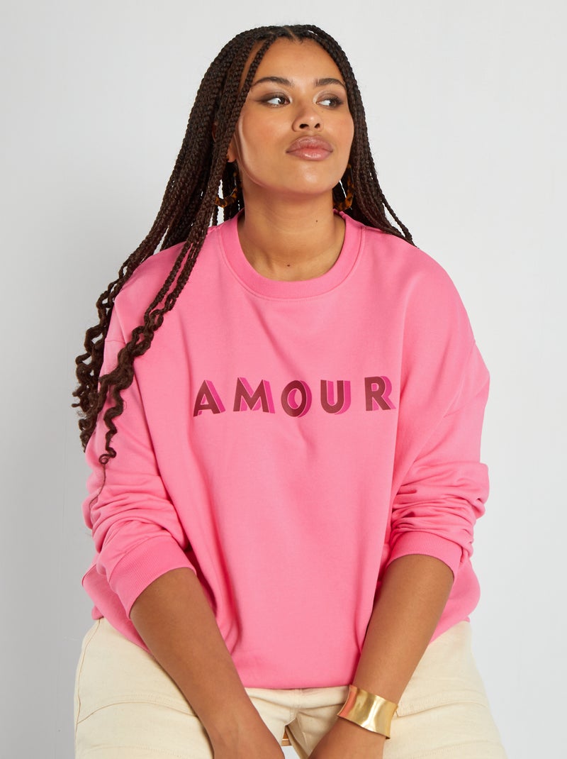Sweat en molleton Rose - Kiabi
