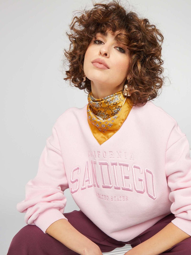 Sweat en molleton Rose - Kiabi