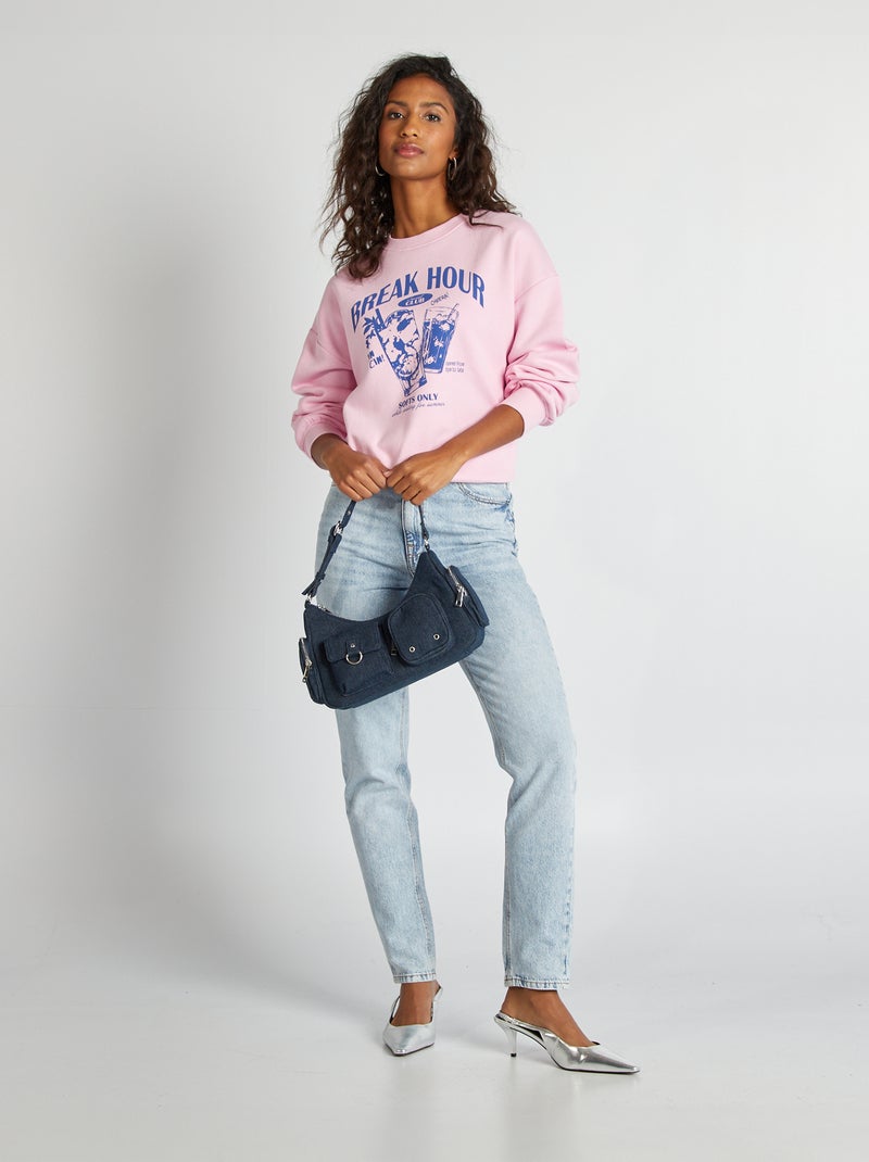 Sweat en molleton Rose - Kiabi