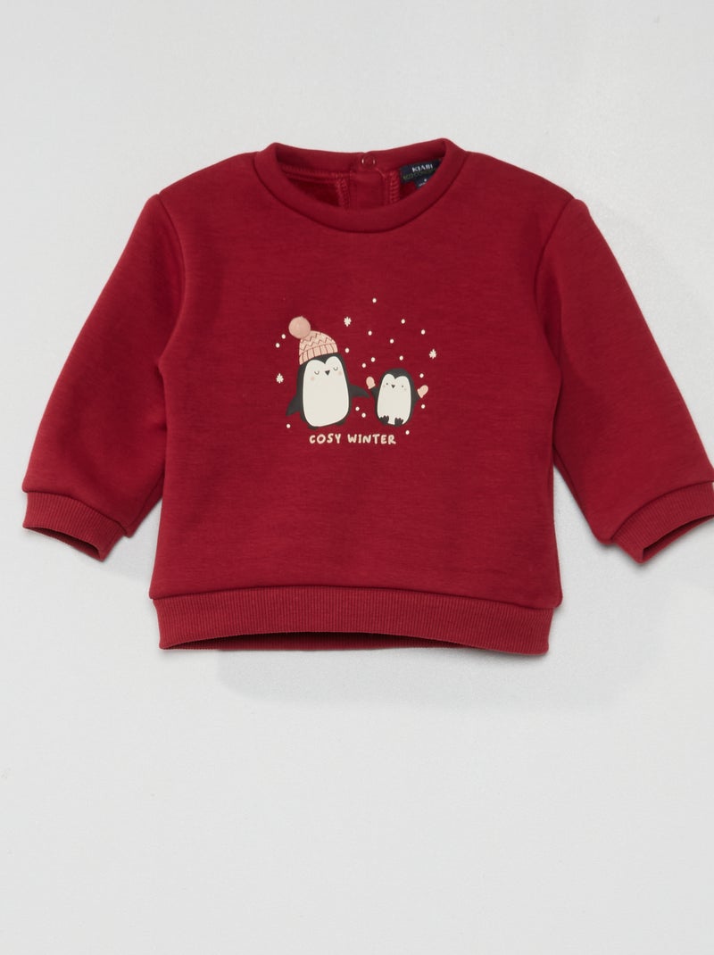 Sweat en molleton Rouge - Kiabi