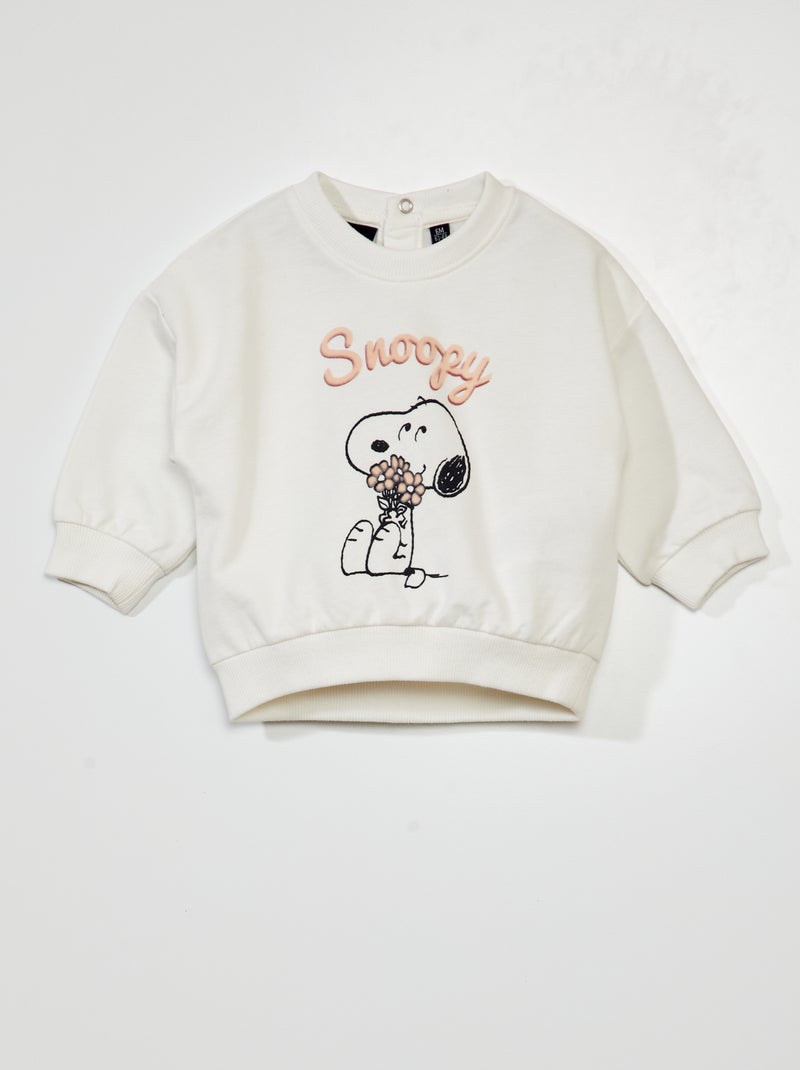 Sweat en molleton 'Snoopy' Blanc - Kiabi