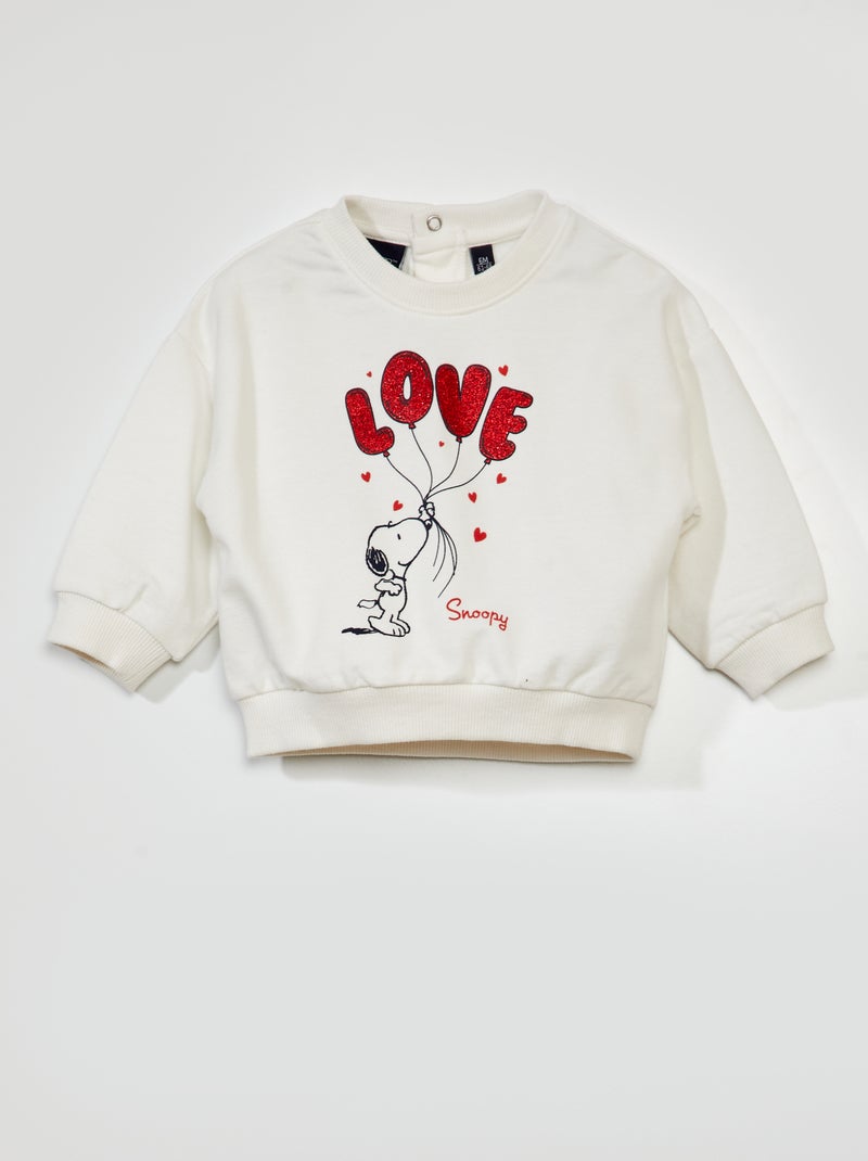 Sweat en molleton 'Snoopy' Blanc 'coeur' - Kiabi