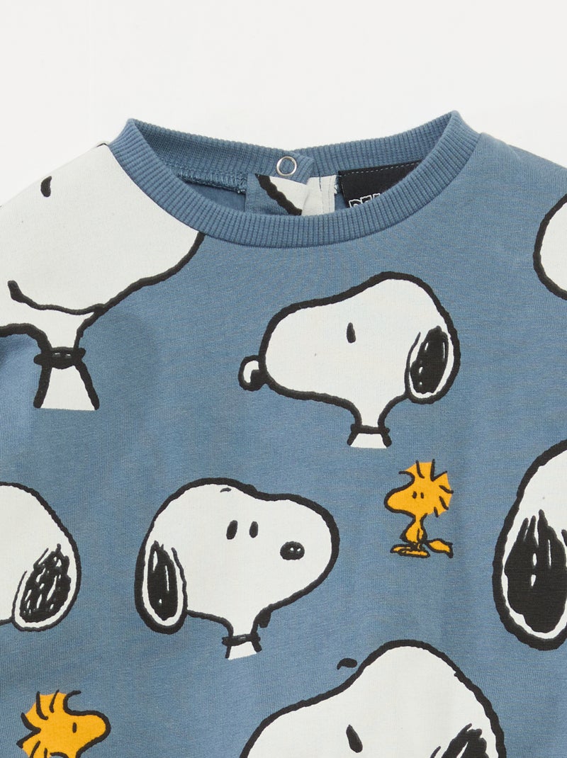 Sweat en molleton 'Snoopy' Bleu - Kiabi