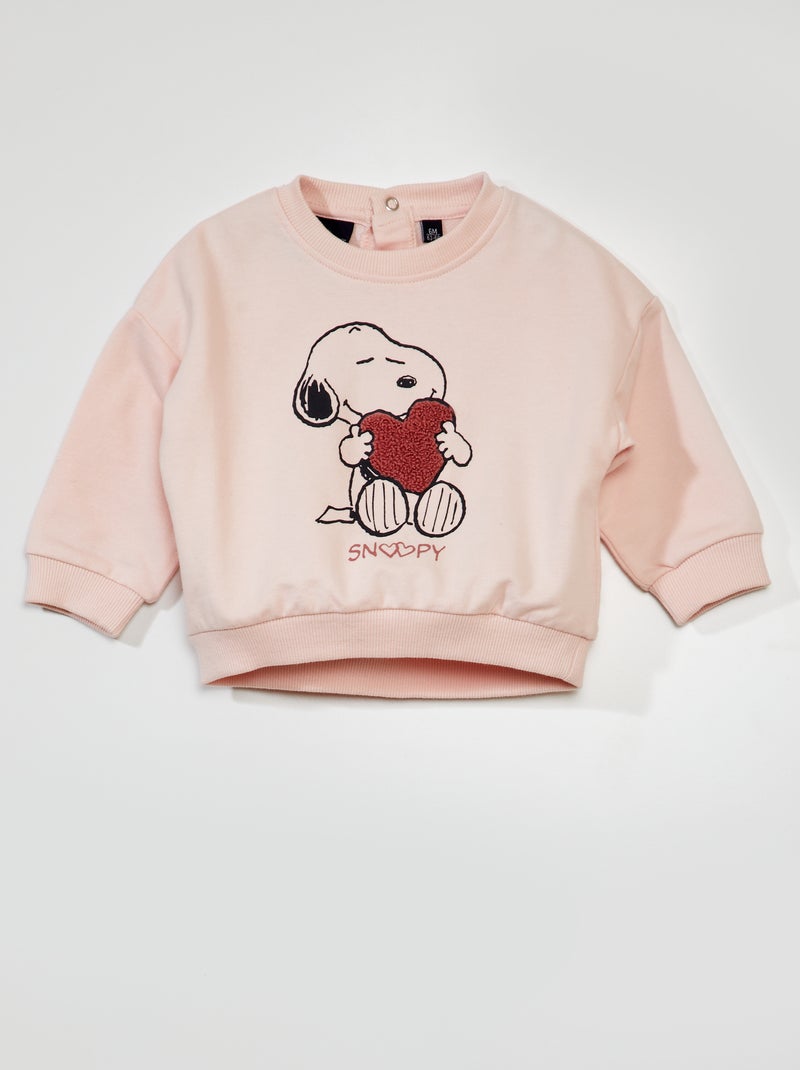 Sweat en molleton 'Snoopy' rose - Kiabi