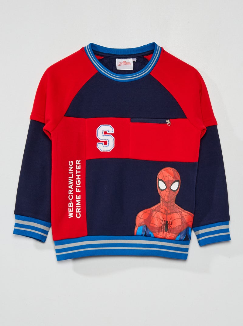 Sweat en molleton ' Spider-Man' bleu marine - Kiabi