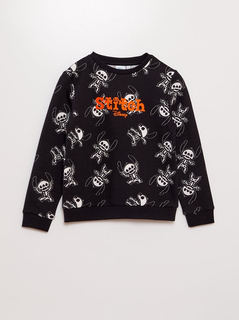 Sweat en molleton 'Stitch' 'Disney' - Halloween Noir - Kiabi