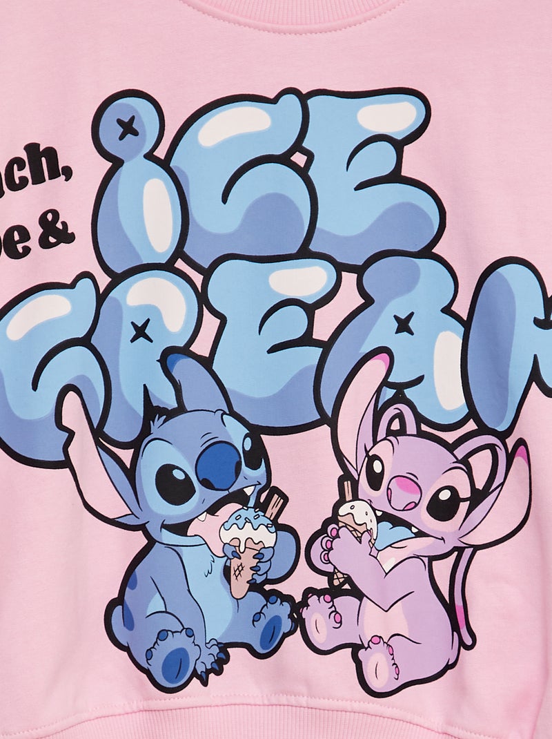 Sweat en molleton 'Stitch' 'Disney' Violet - Kiabi