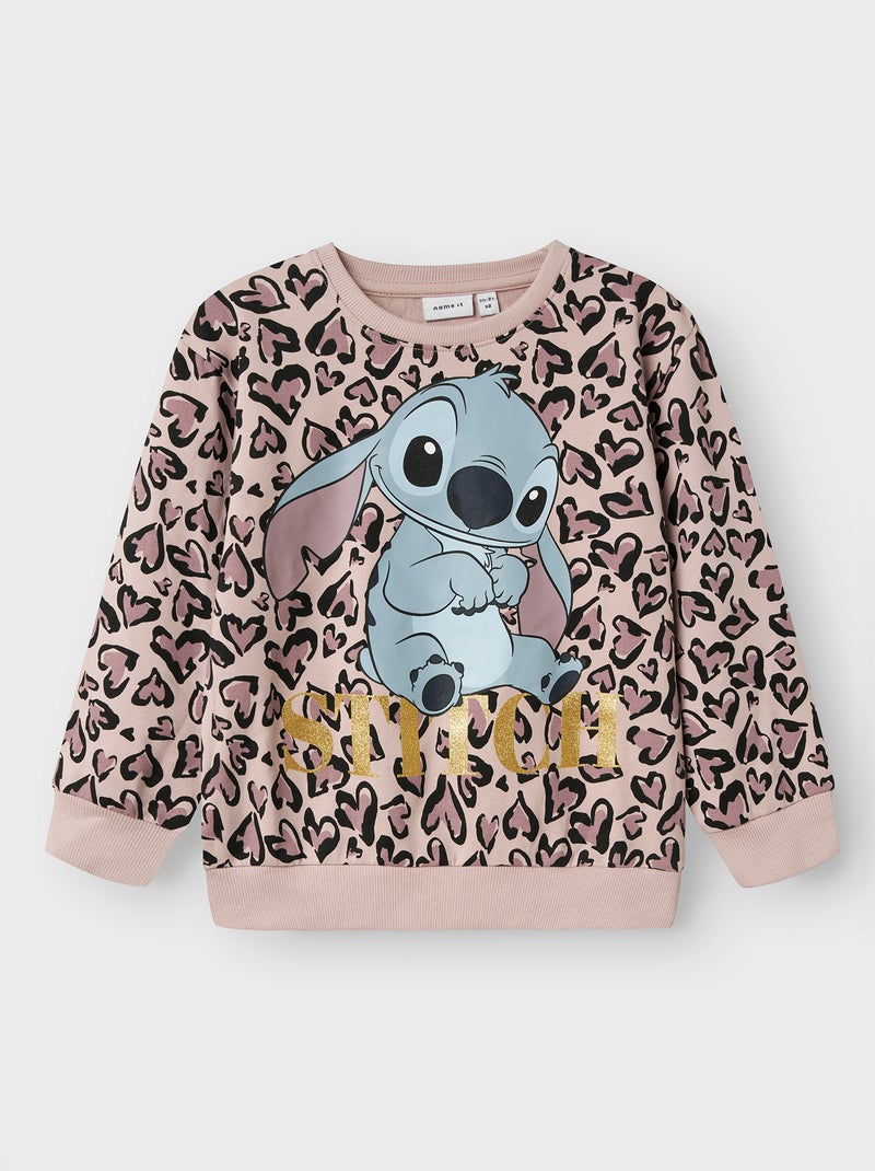 Sweat en molleton 'Stitch' Rose - Kiabi