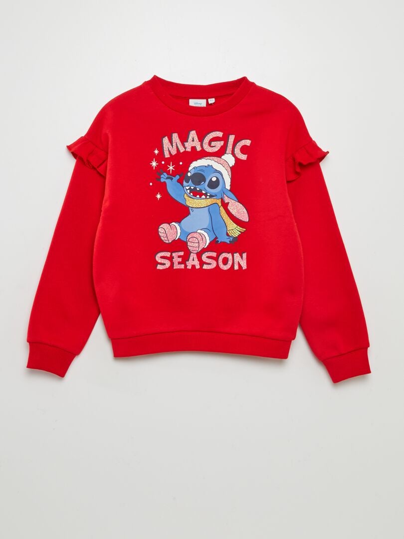 Sweat en molleton 'Stitch' Rouge Stitch - Kiabi