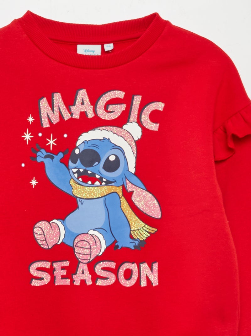 Sweat en molleton 'Stitch' Rouge Stitch - Kiabi