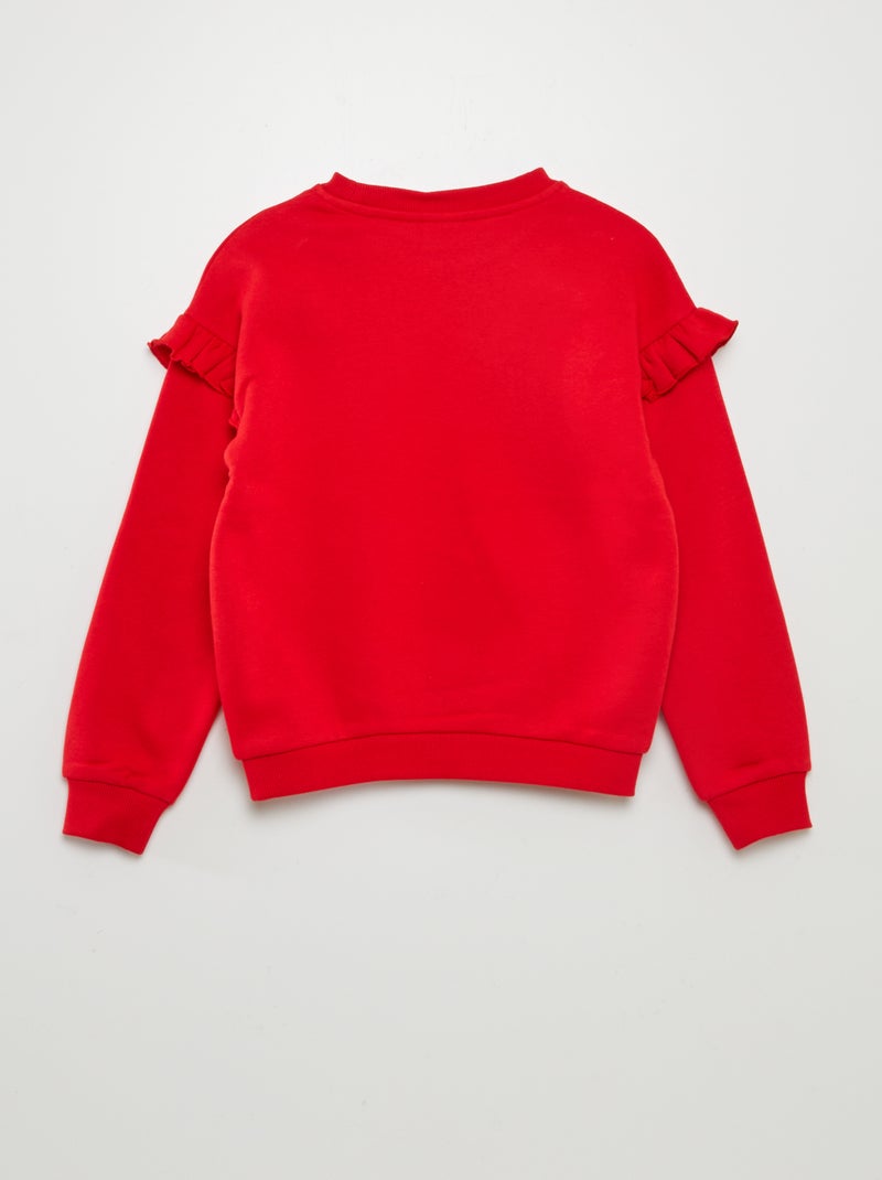 Sweat en molleton 'Stitch' Rouge Stitch - Kiabi