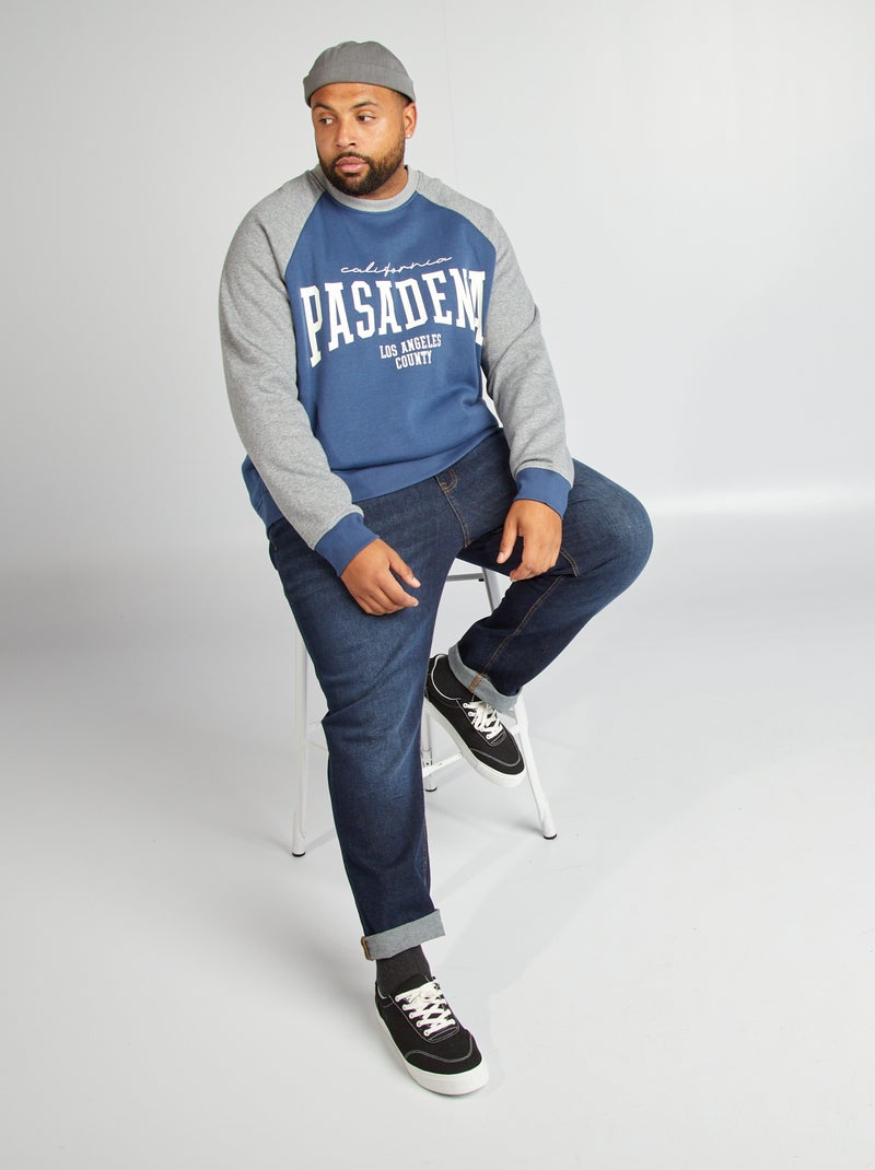 Sweat en molleton style universitaire Bleu - Kiabi