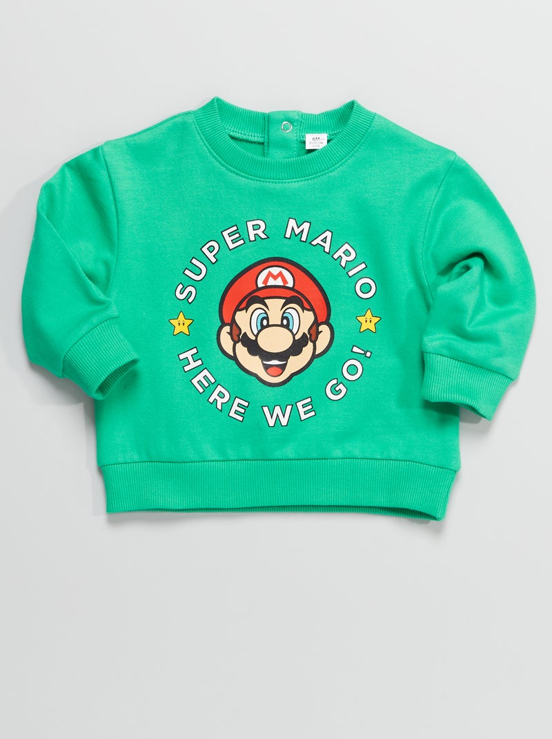 Sweat en molleton 'Super Mario' Vert - Kiabi