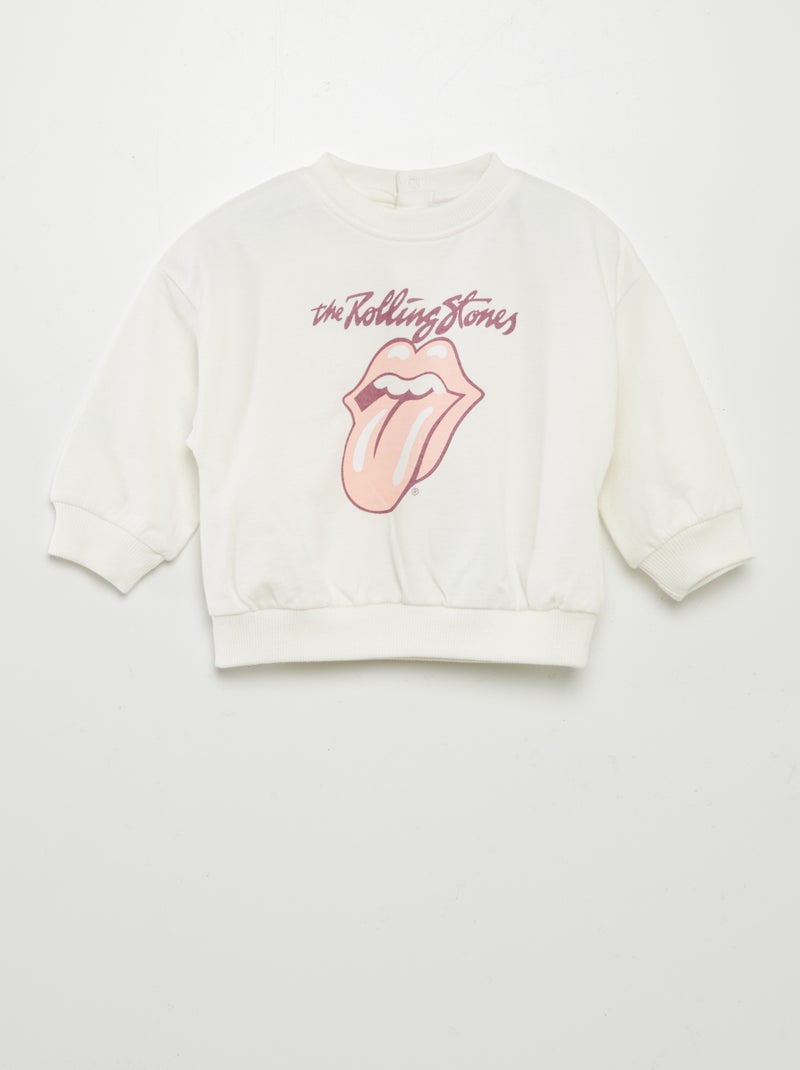 Sweat en molleton 'The Rolling Stones' Blanc - Kiabi