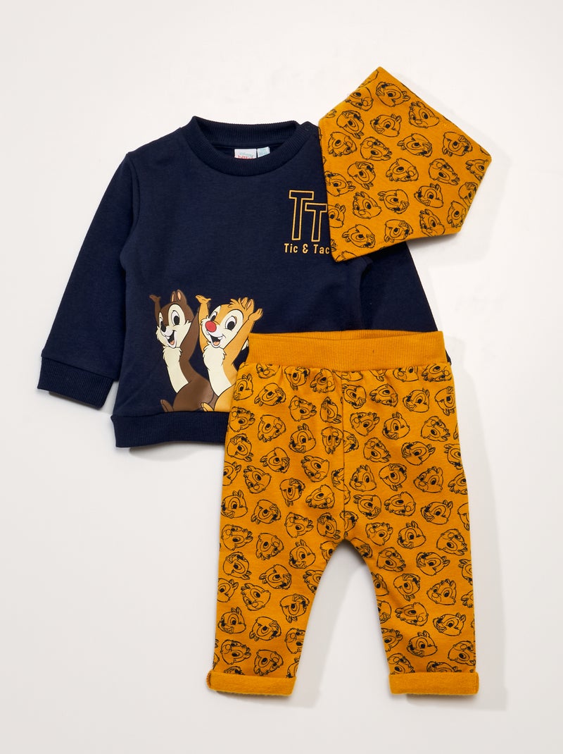 Sweat en molleton 'Tic & Tac' Jaune/bleu - Kiabi