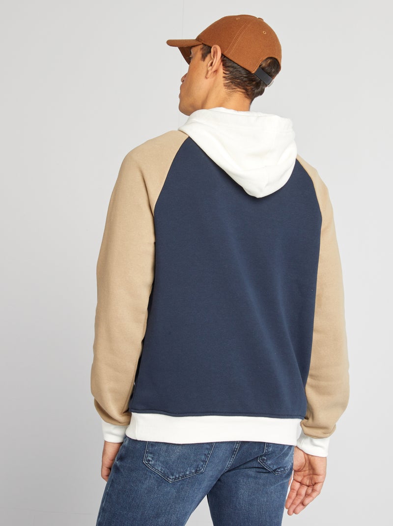 Sweat en molleton type université américaine Marine/beige - Kiabi