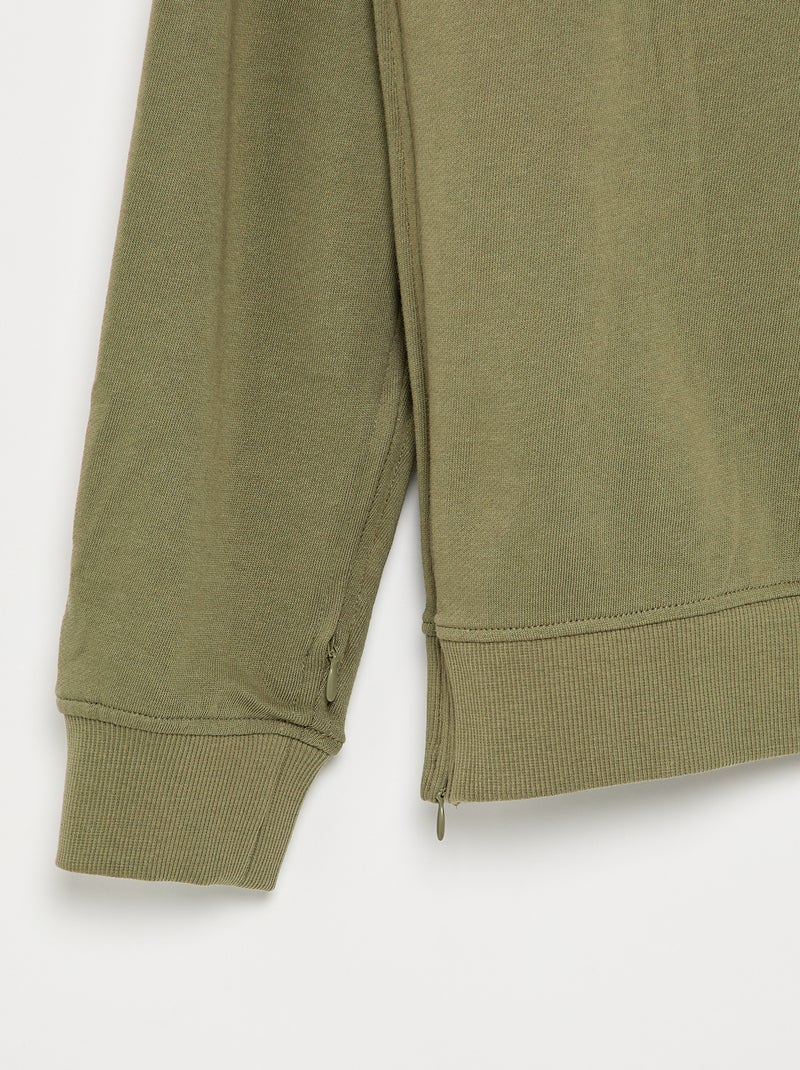 Sweat en molleton uni - facile à enfiler Vert - Kiabi