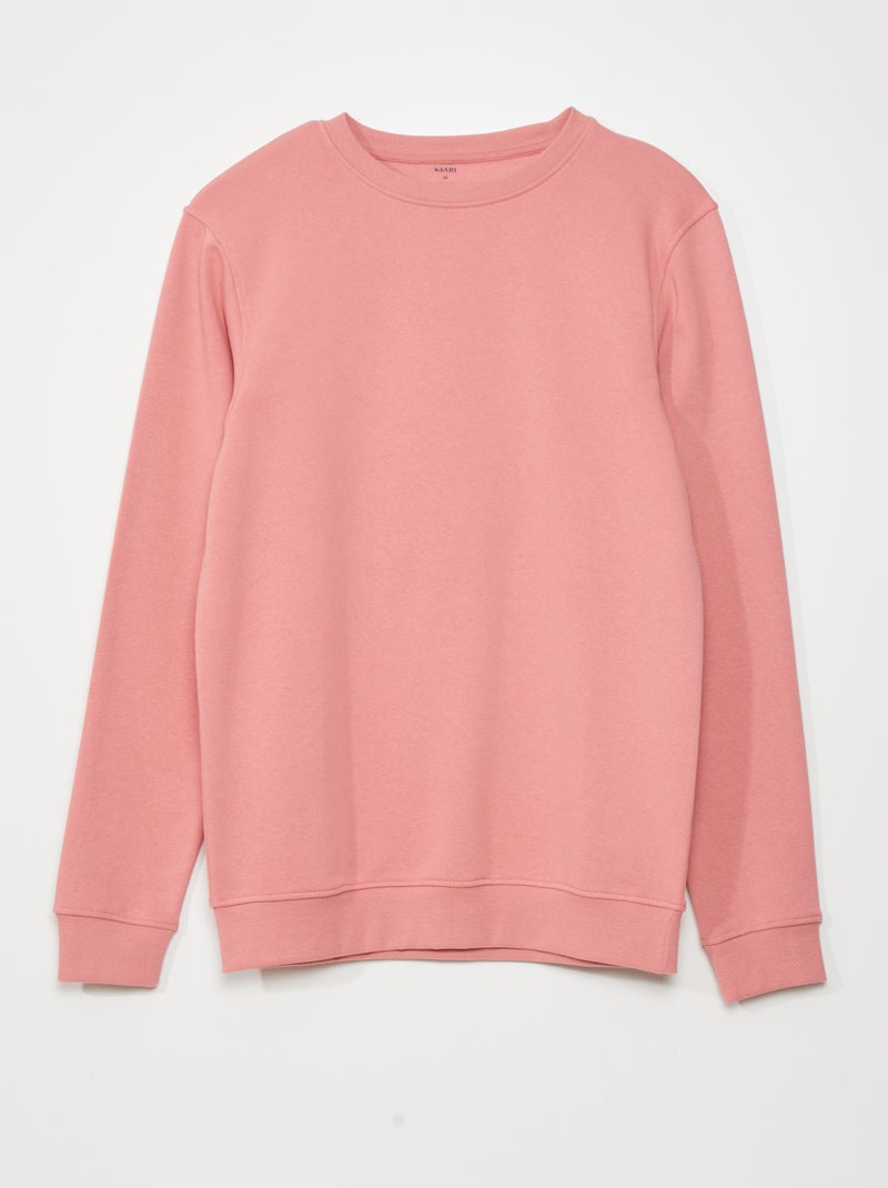 Sweat en molleton uni à col rond +1m90 rose - Kiabi