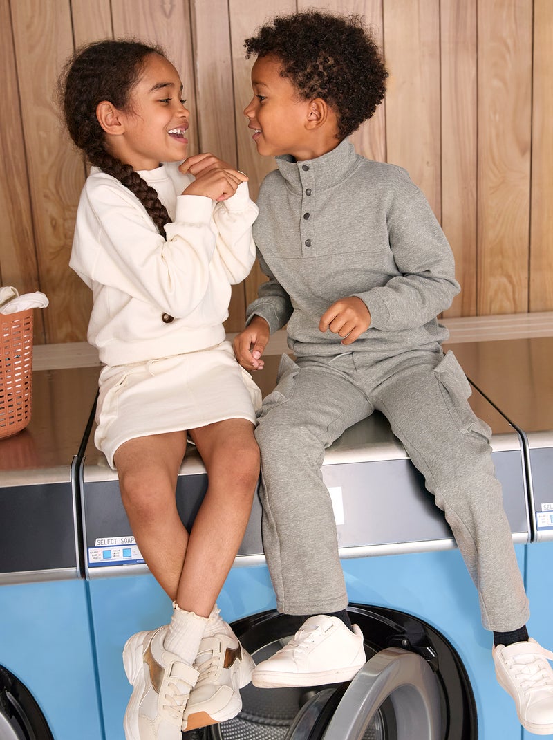 Sweat en molleton uni Beige - Kiabi