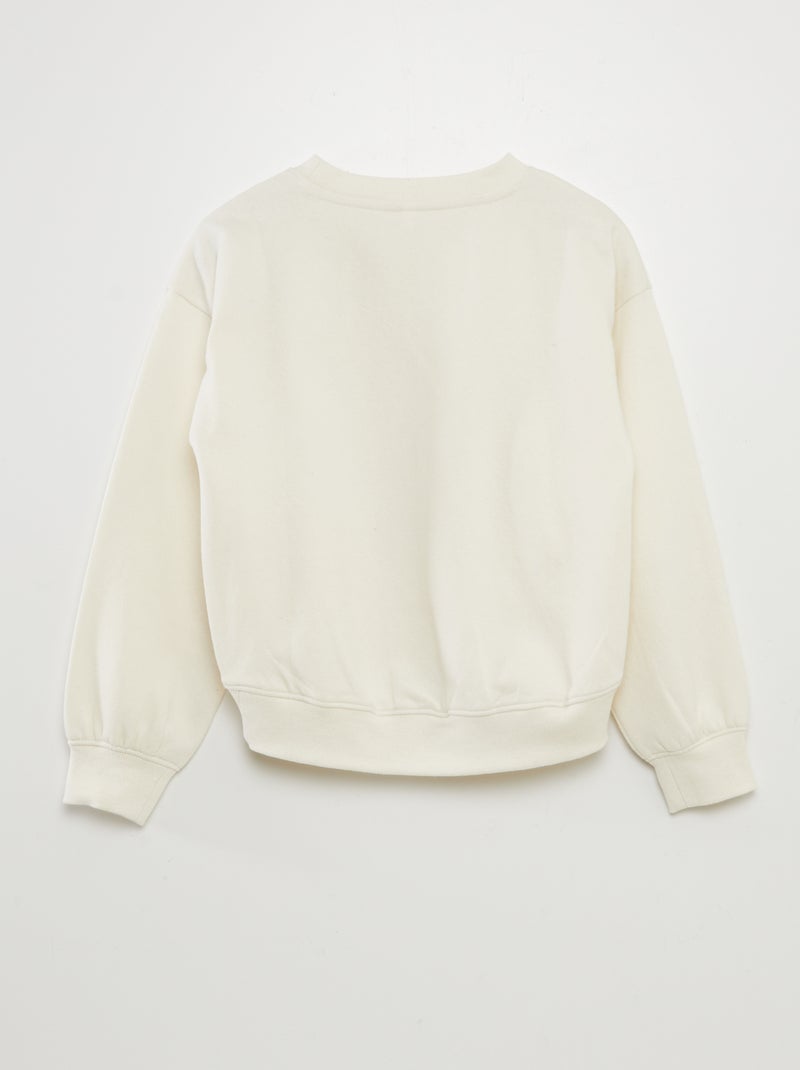 Sweat en molleton uni Beige - Kiabi