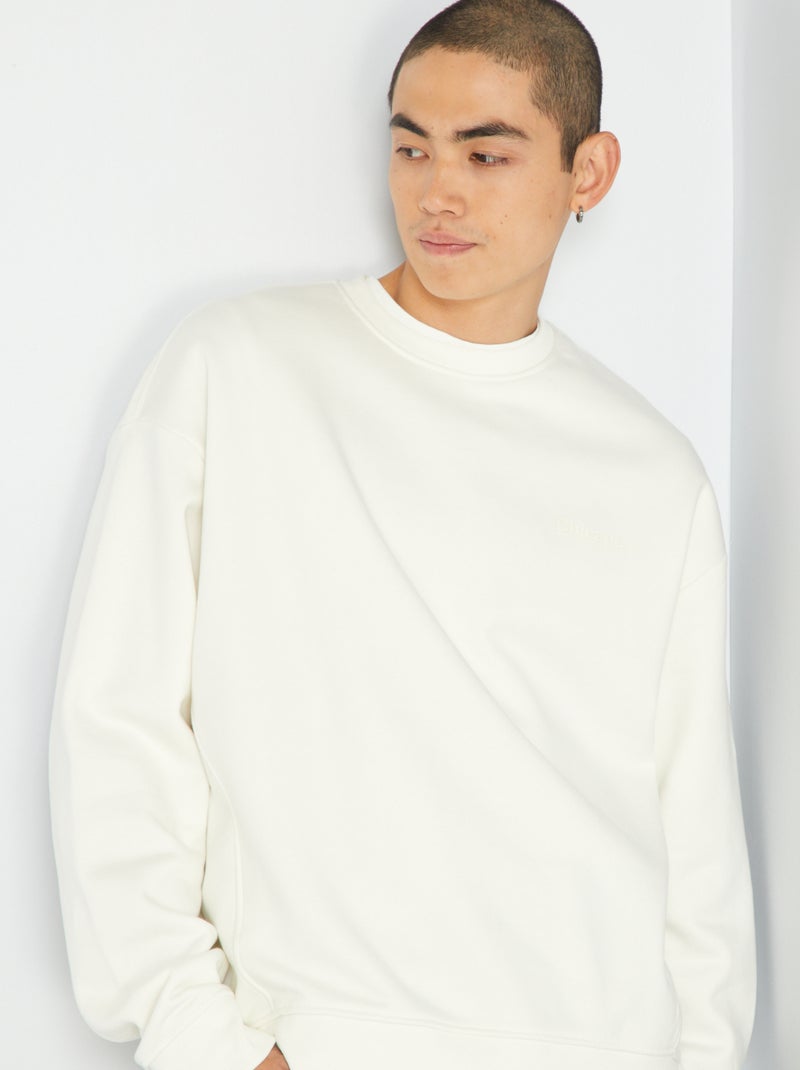 Sweat en molleton uni Blanc - Kiabi