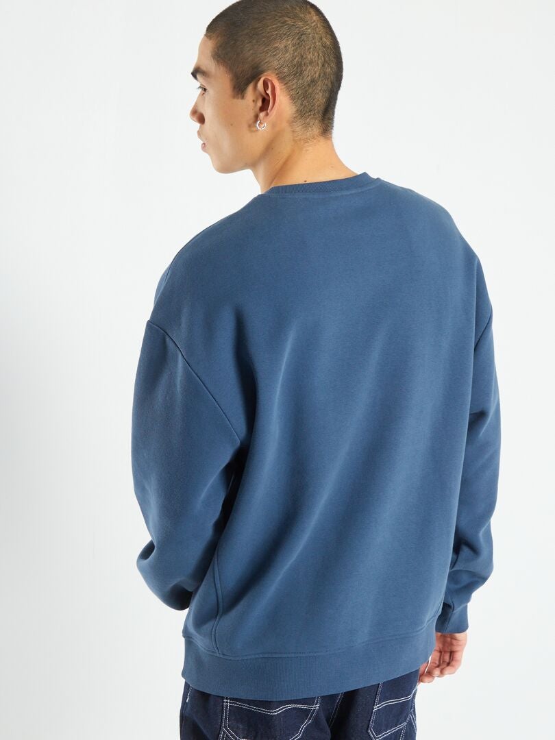 Tissu Molleton Pour Sweat Bleu - Coupon 50 X 150 Cm - Neuf - Fabriqué En France