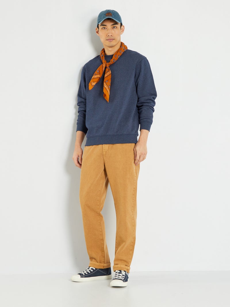 Sweat en molleton uni bleu noir - Kiabi