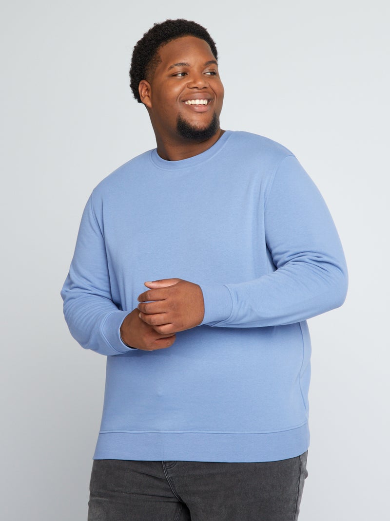 Sweat en molleton uni Bleu - Kiabi