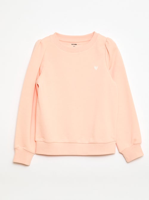 Sweat en molleton uni cœur brodé - Kiabi Sweat en molleton uni cœur brodé - Kiabi