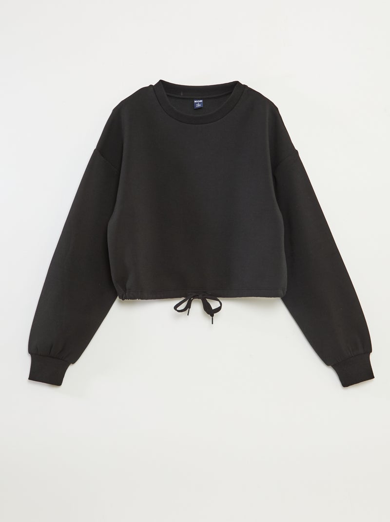 Sweat en molleton uni doux et chaud Noir - Kiabi