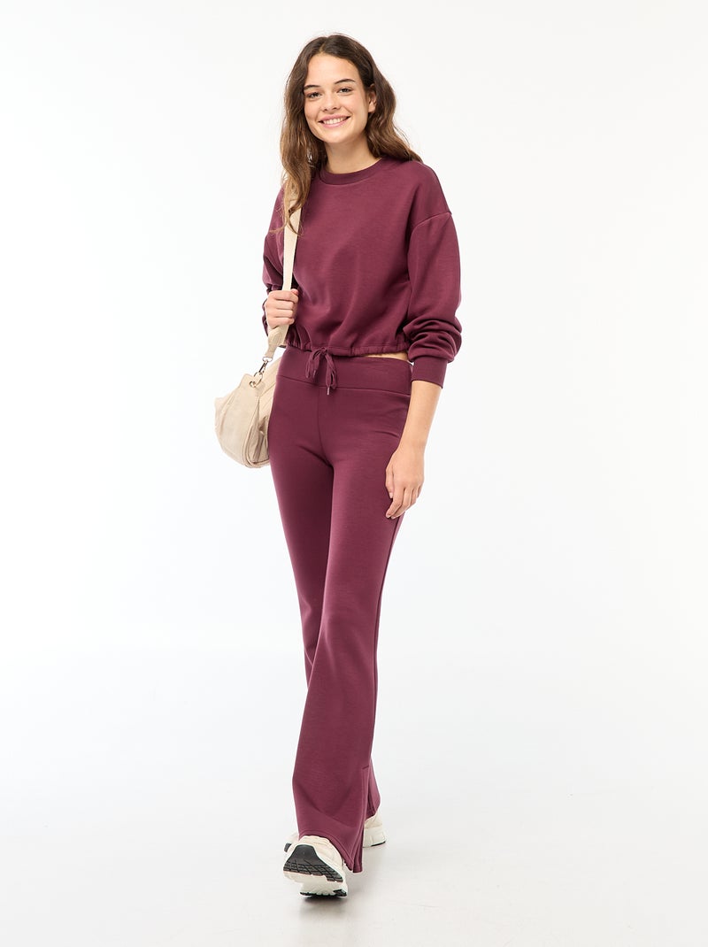 Sweat en molleton uni doux et chaud Rouge - Kiabi