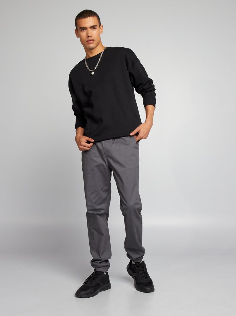 Sweat en molleton uni noir - Kiabi