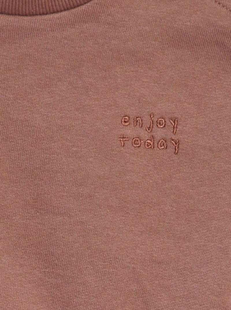 Sweat en molleton uni Vieux rose - Kiabi