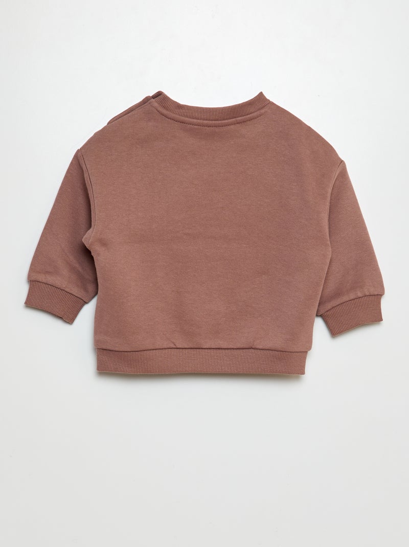 Sweat en molleton uni Vieux rose - Kiabi