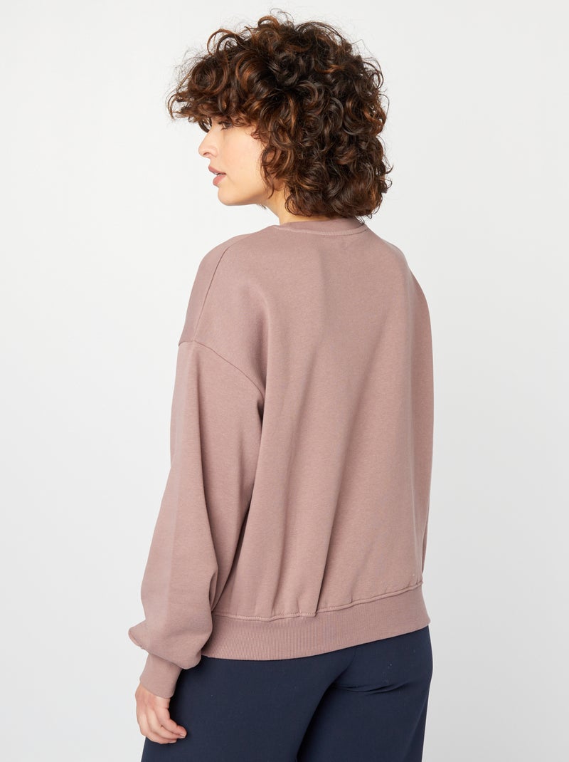 Sweat en molleton uni Violet - Kiabi