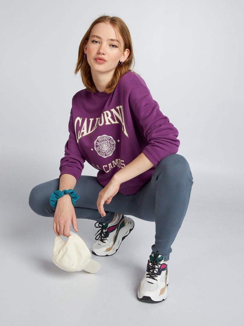 Sweat en molleton université américaine Rose - Kiabi