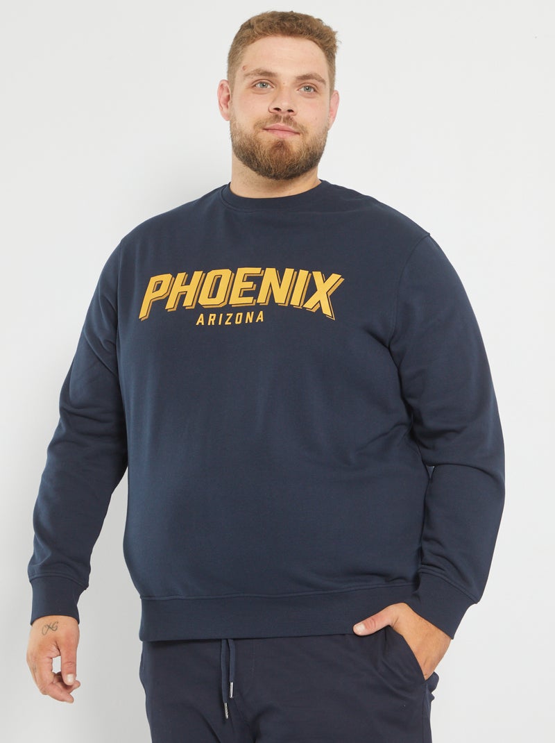Sweat en molleton 'UTAH' Bleu marine - Kiabi