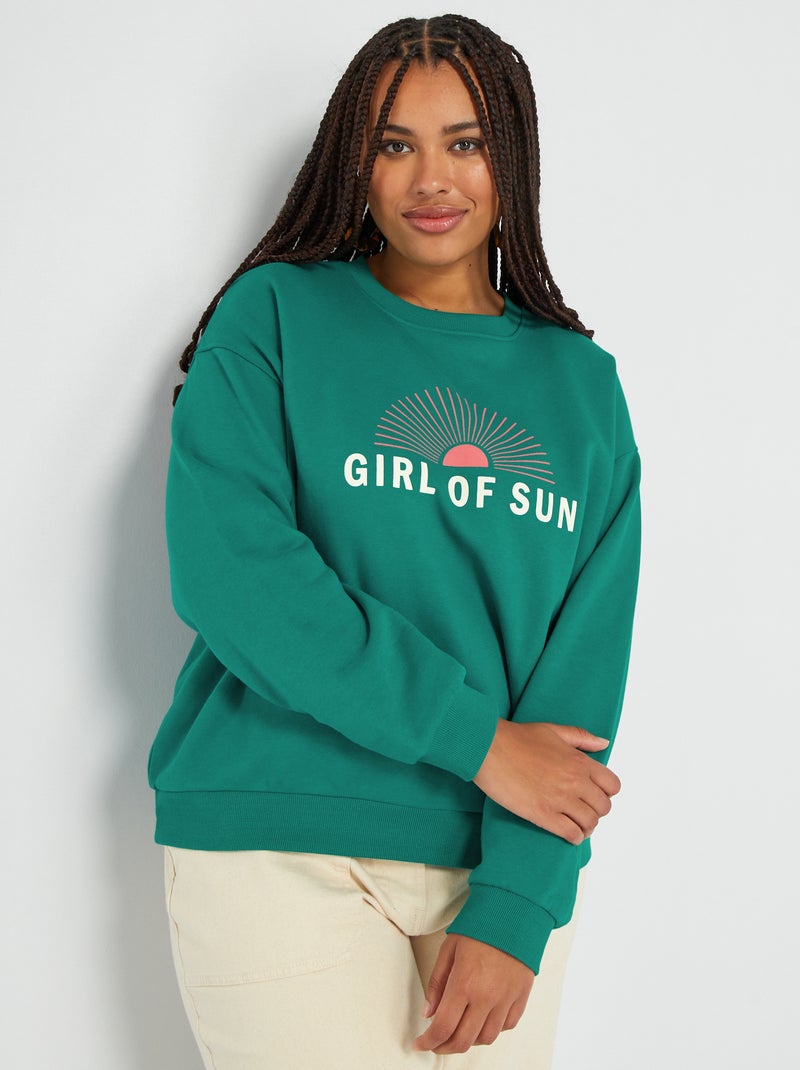 Sweat en molleton Vert - Kiabi