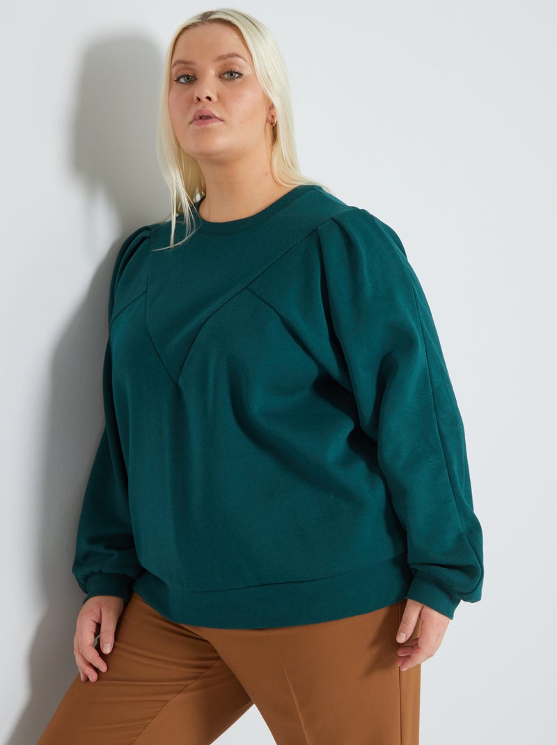 Sweat en molleton vert gris - Kiabi