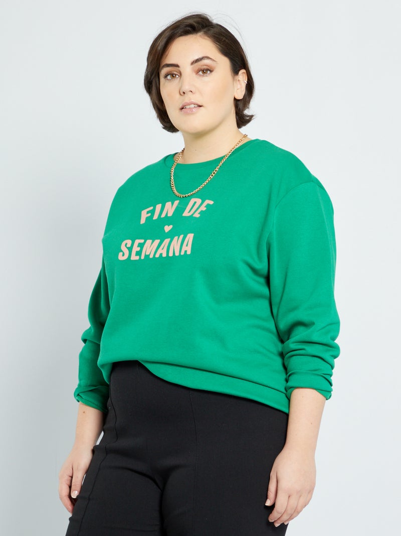 Sweat en molleton vert - Kiabi