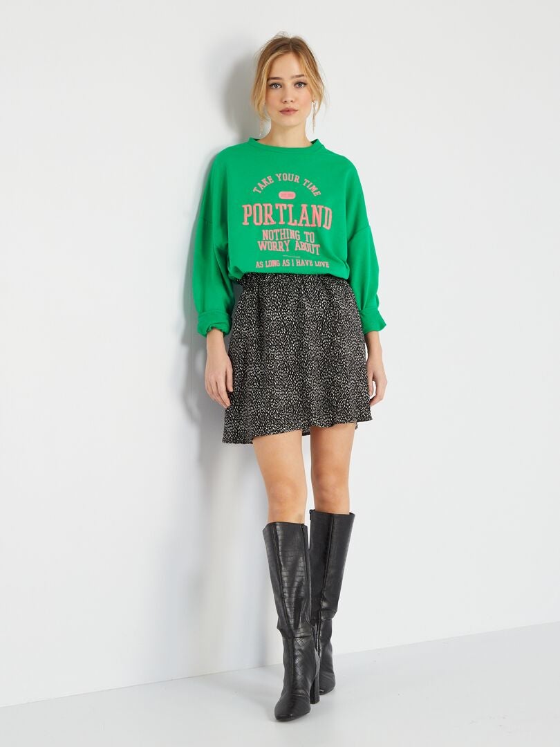 Sweat en molleton Vert/rose - Kiabi