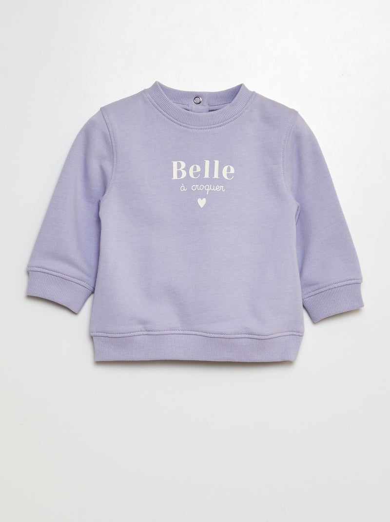 Sweat en molleton Violet - Kiabi