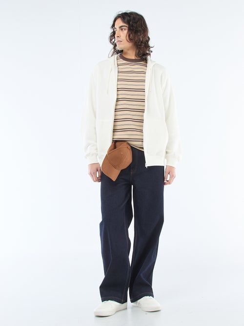 Sweat en molleton zippé à capuche - Kiabi